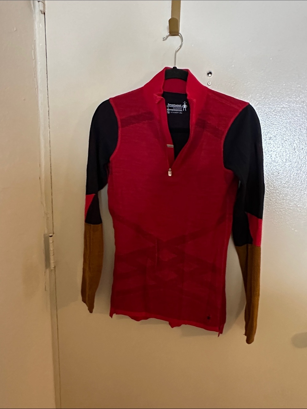 Smartwool Intraknit 200 Women’s S Colorblock 1/4 Zip Mock Neck Base Layer
